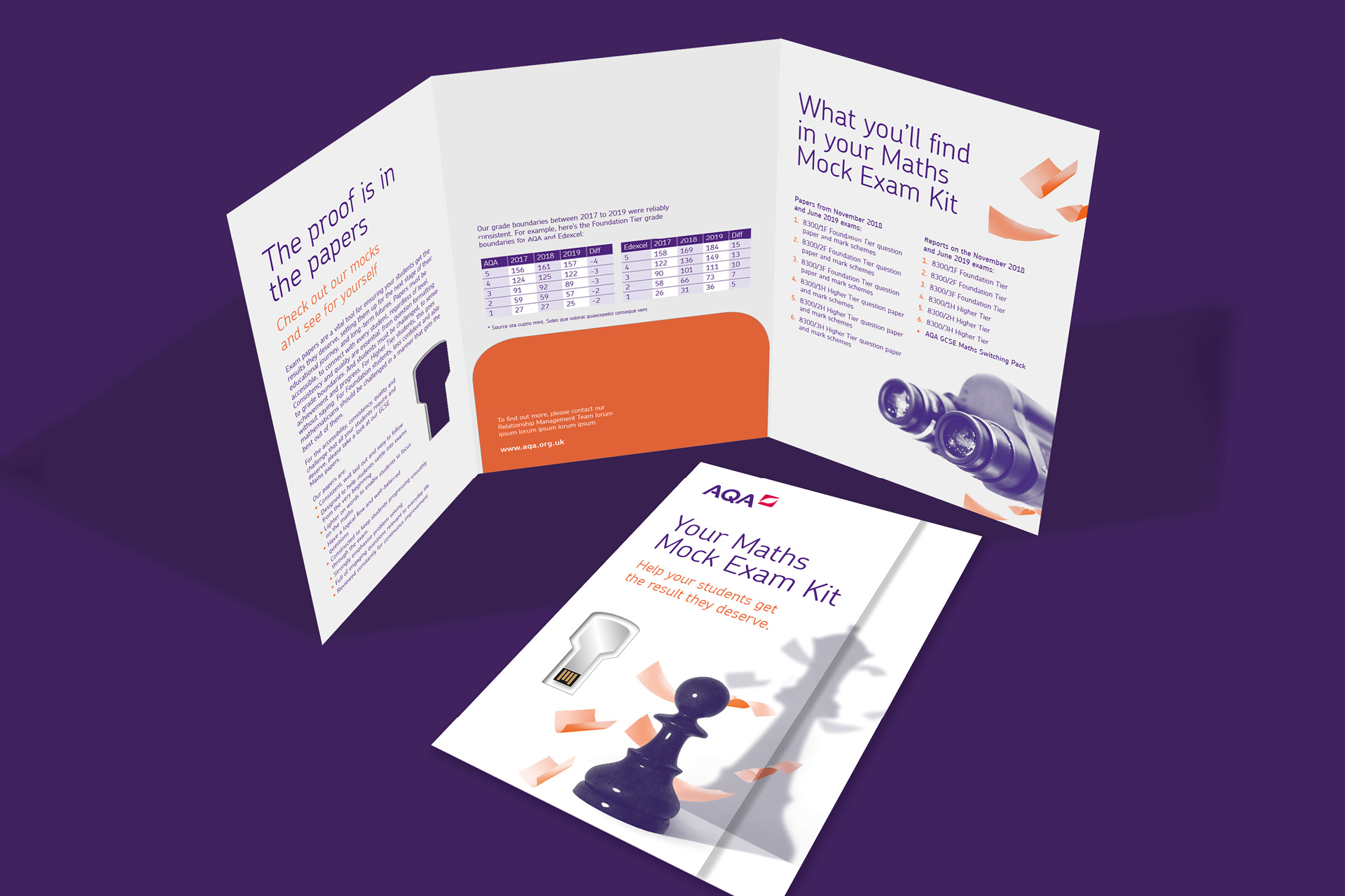 AQA Maths direct mail purple