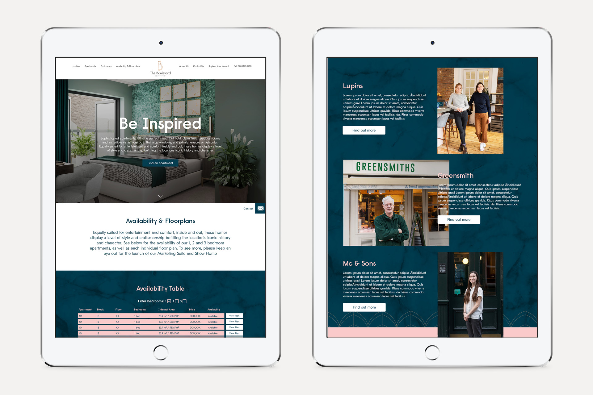 The Boulevard Website iPads