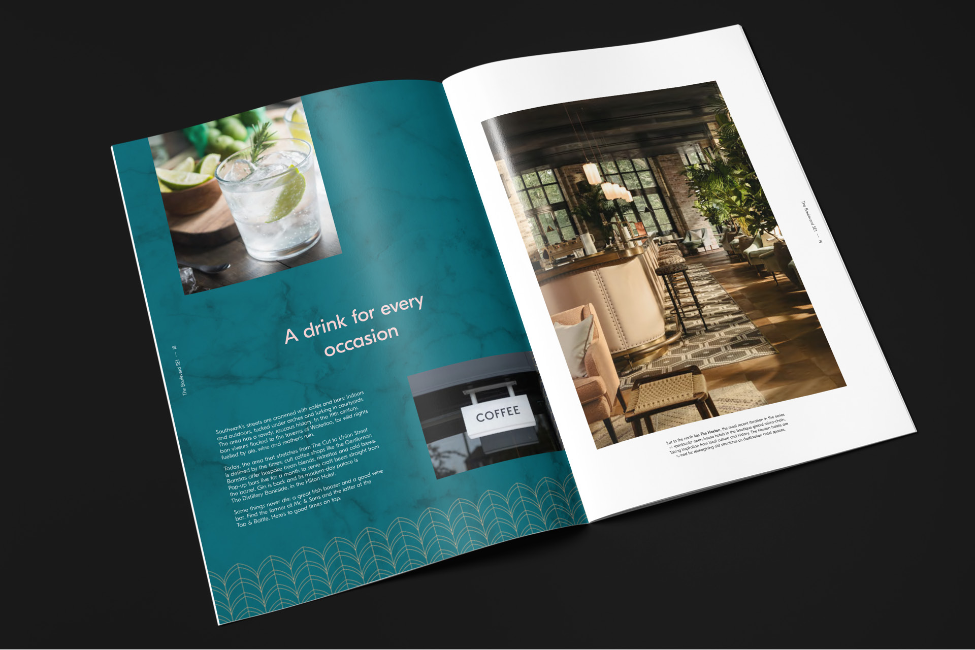 The Boulevard brochure spread a drink for every occassion